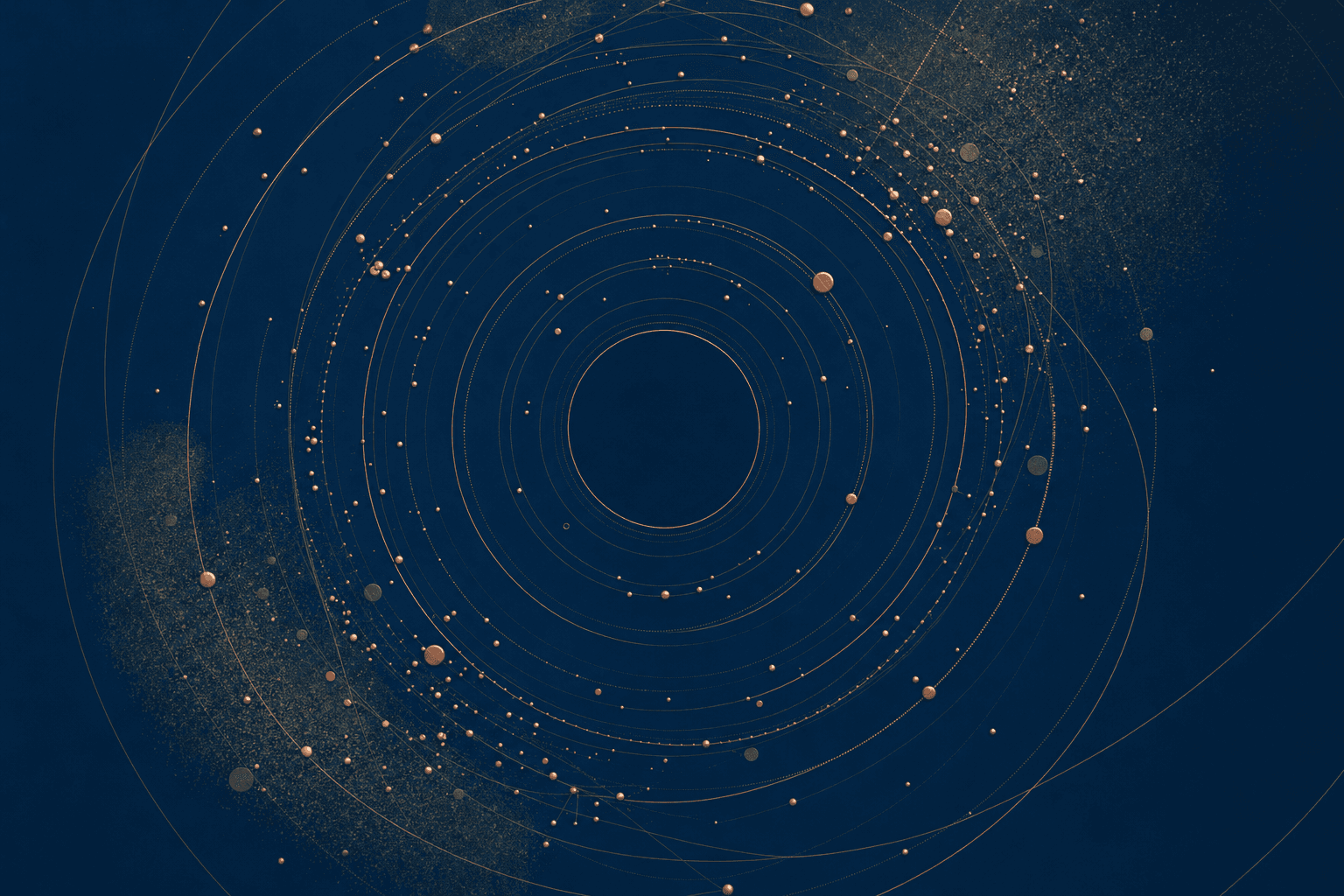 Concentric data lines narrowing toward a point of clarity